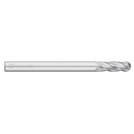 Kodiak Cutting Tools 3/8 Carbide Endmill 4 Flute Single End Ball Nose Extra Long Length 5438389